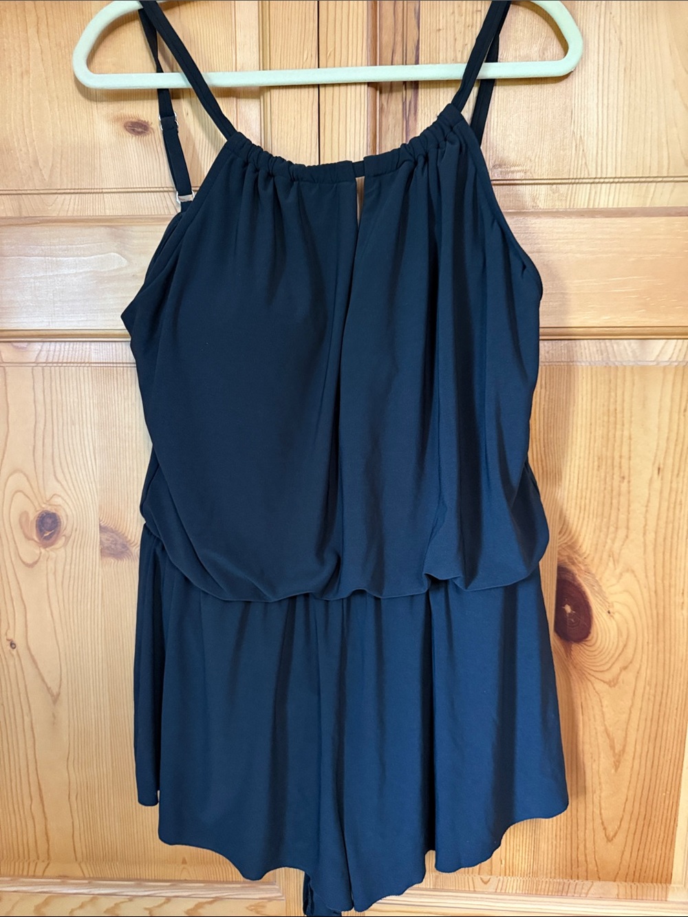 Aqua Green Black Spaghetti Strap Swimsuit